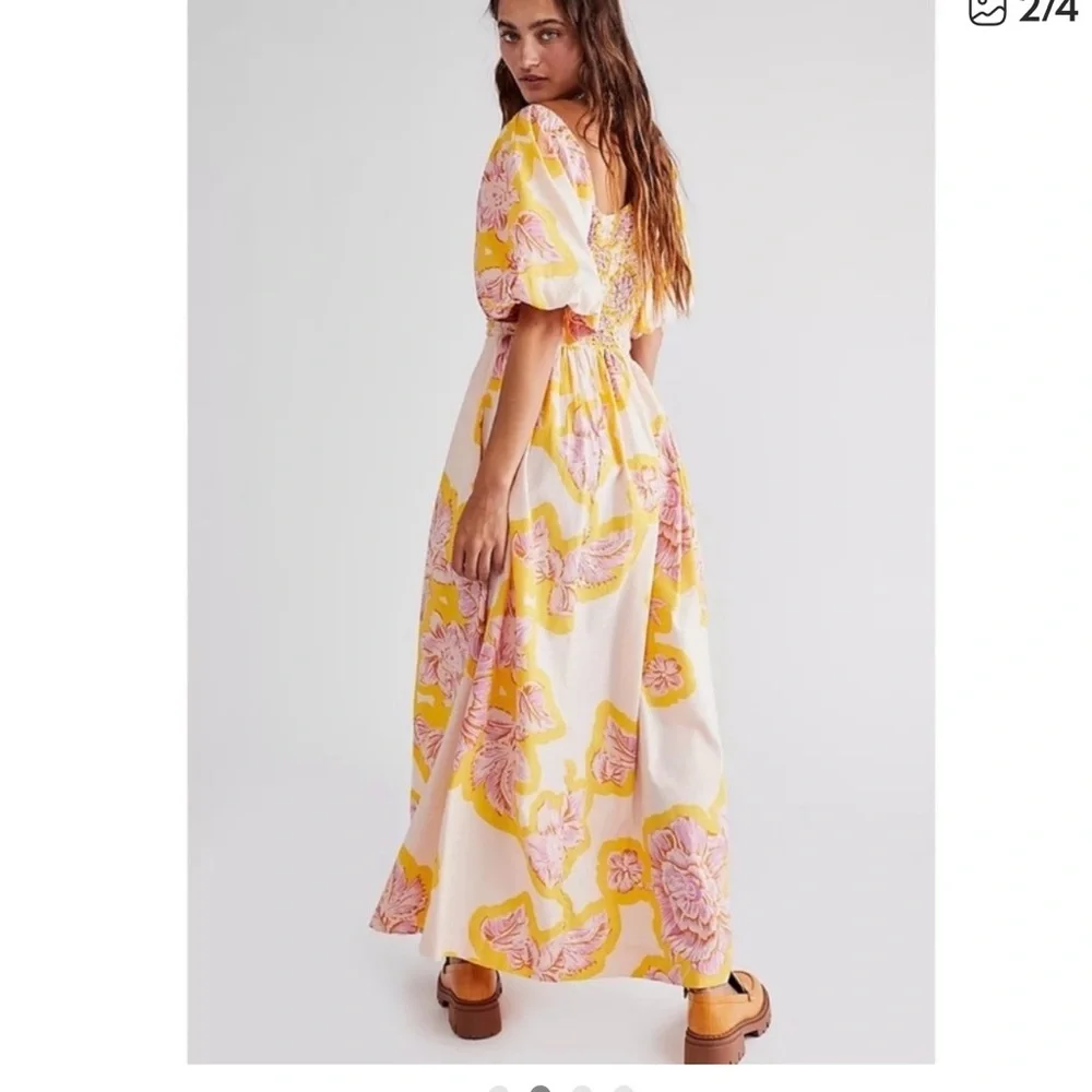 Free People Kalina Floral Cut Out Maxi Dress L - Picture 2 of 7